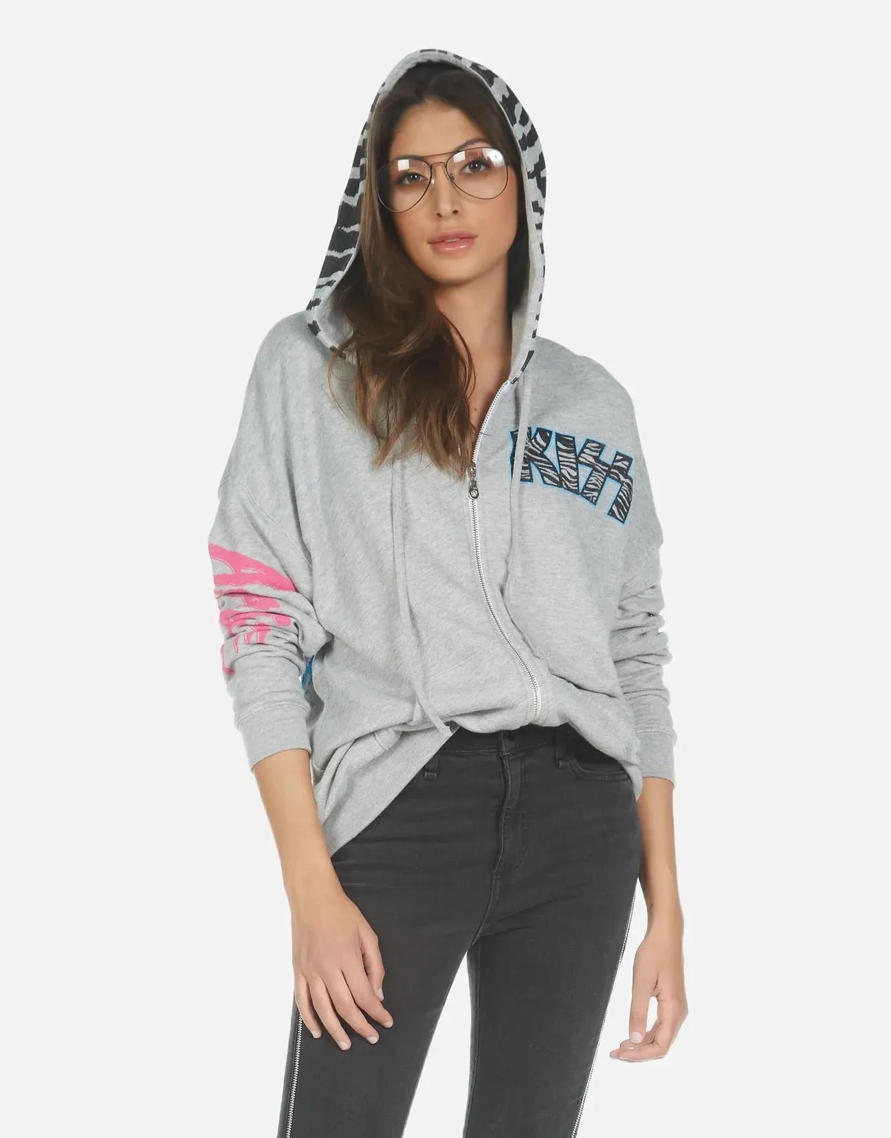 Lauren Moshi Koa KISS Animalize Zip up Hoodie