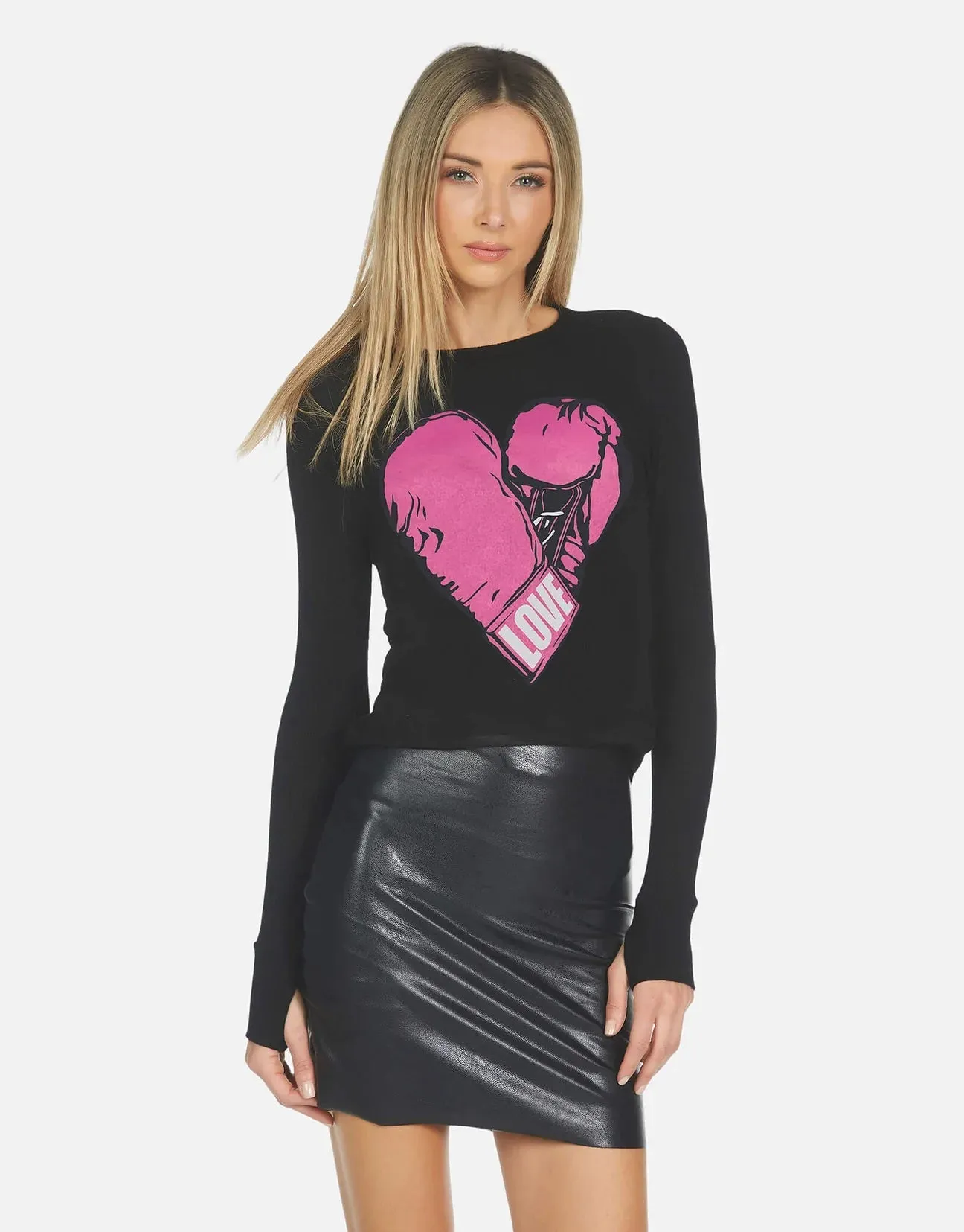 Lauren Moshi Mckinley X Pink Boxing Glove Thermal Top