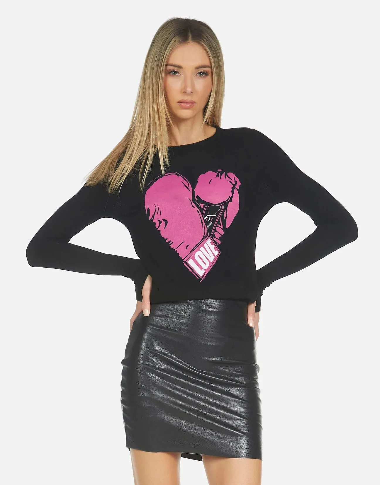 Lauren Moshi Mckinley X Pink Boxing Glove Thermal Top