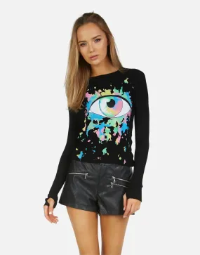 Lauren Moshi McKinley X Watercolor Eye Thermal Top