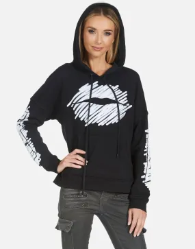 Lauren Moshi Melanie Scribble Lip Hoodie