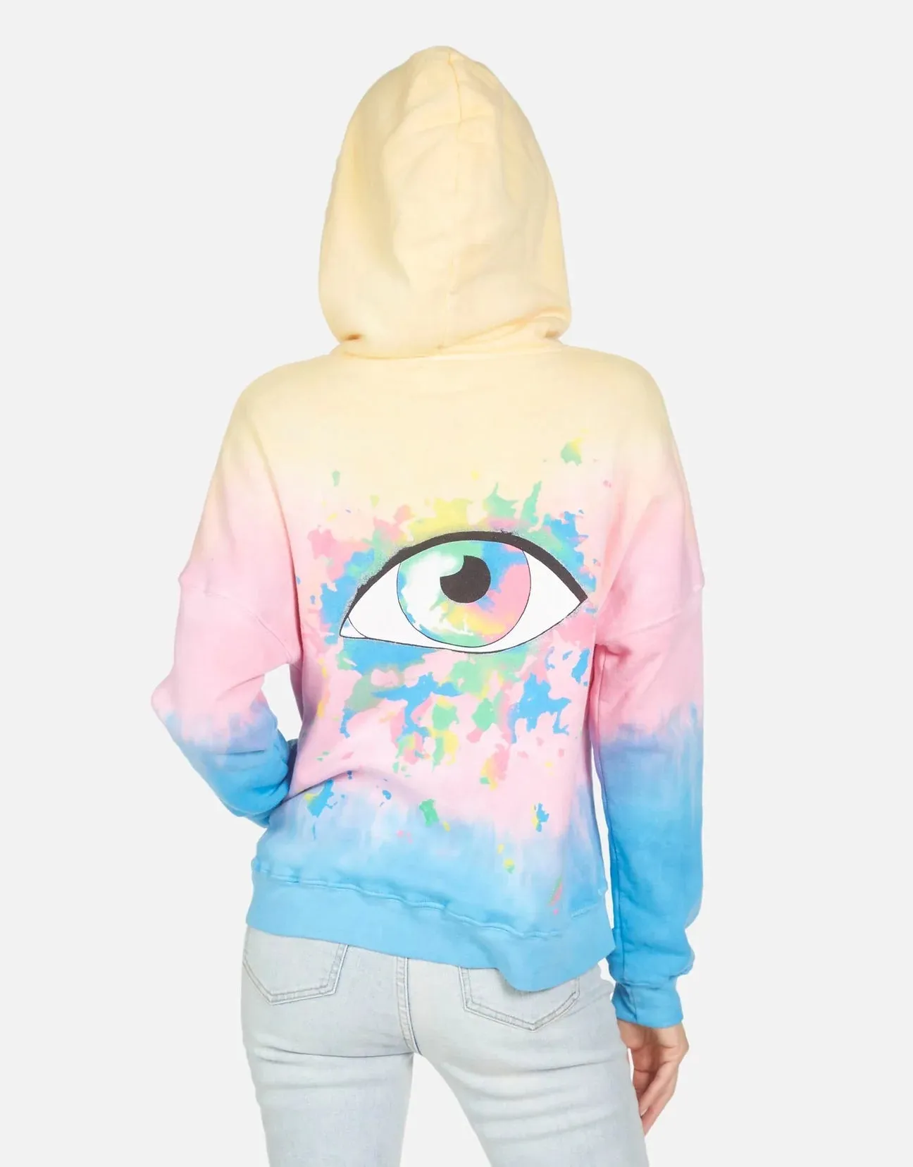 Lauren Moshi Melanie Watercolour Eye Hooded Pullover