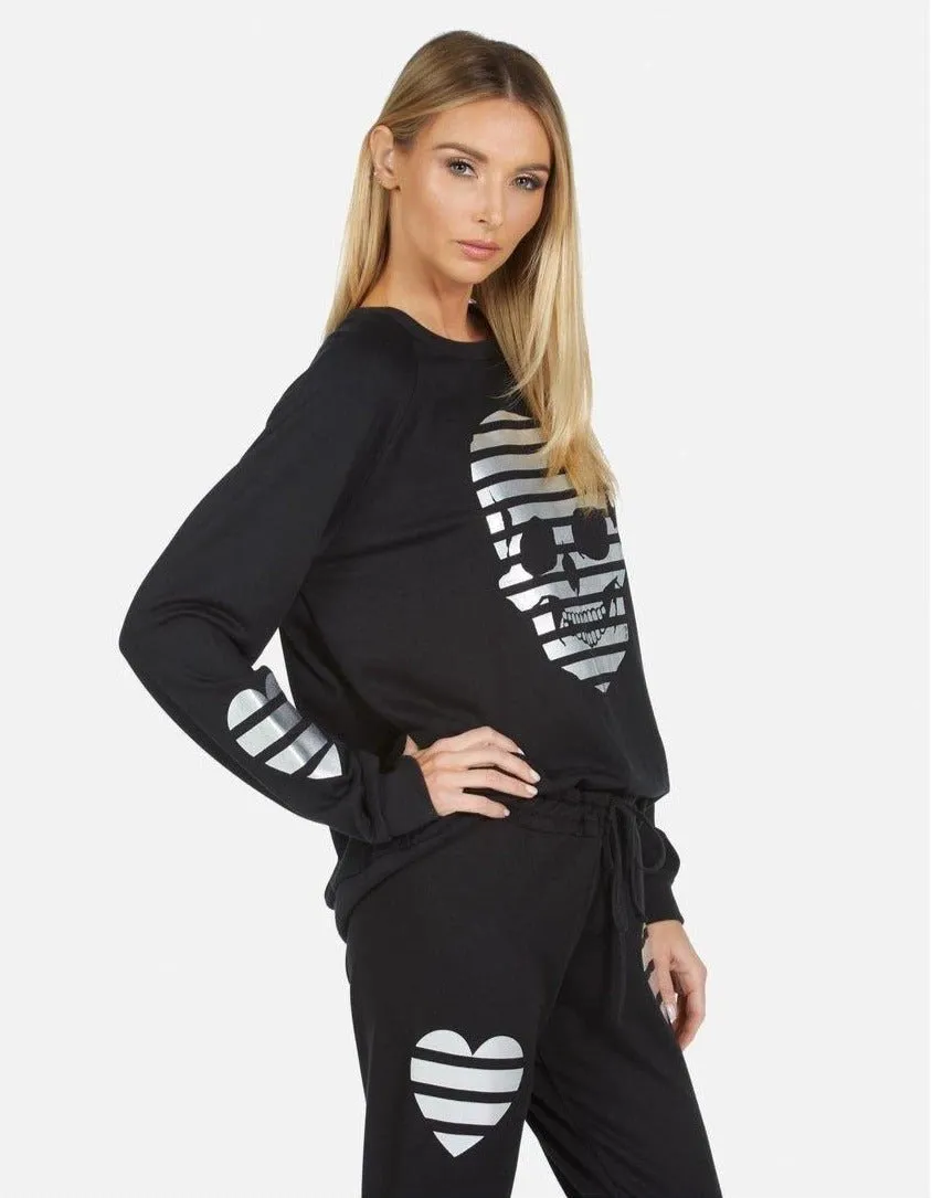 Lauren Moshi Noleta Stripe Skull Sweater