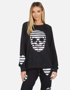 Lauren Moshi Noleta Stripe Skull Sweater