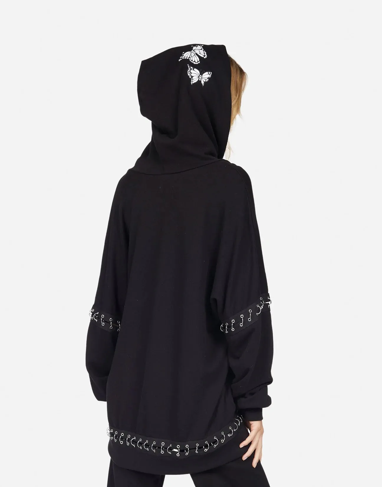 Lauren Moshi Samantha Butterfly Skull Burst Hoodie