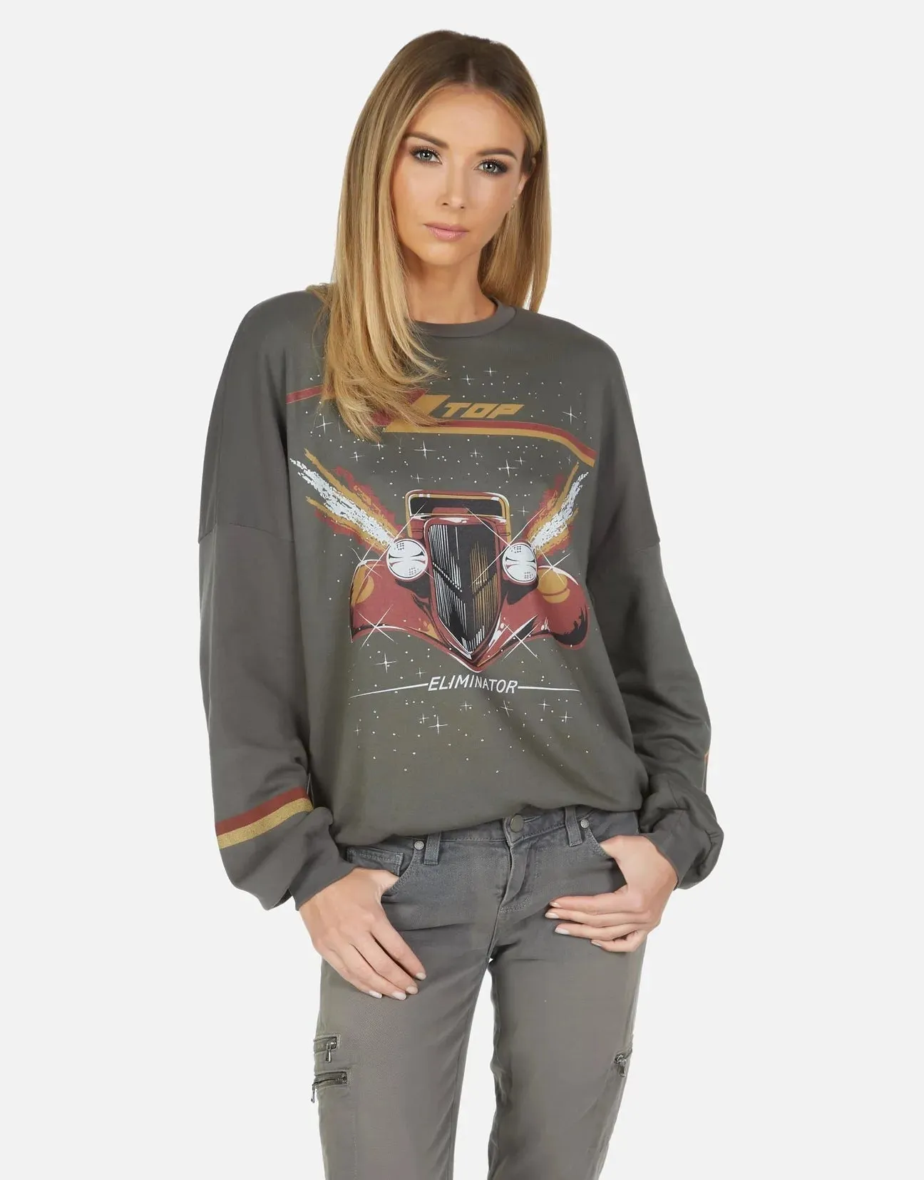 Lauren Moshi Sierra ZZ Top Eliminator Boyfriend Pullover