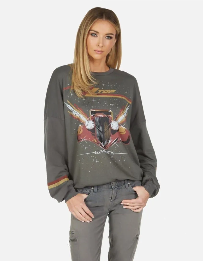 Lauren Moshi Sierra ZZ Top Eliminator Boyfriend Pullover