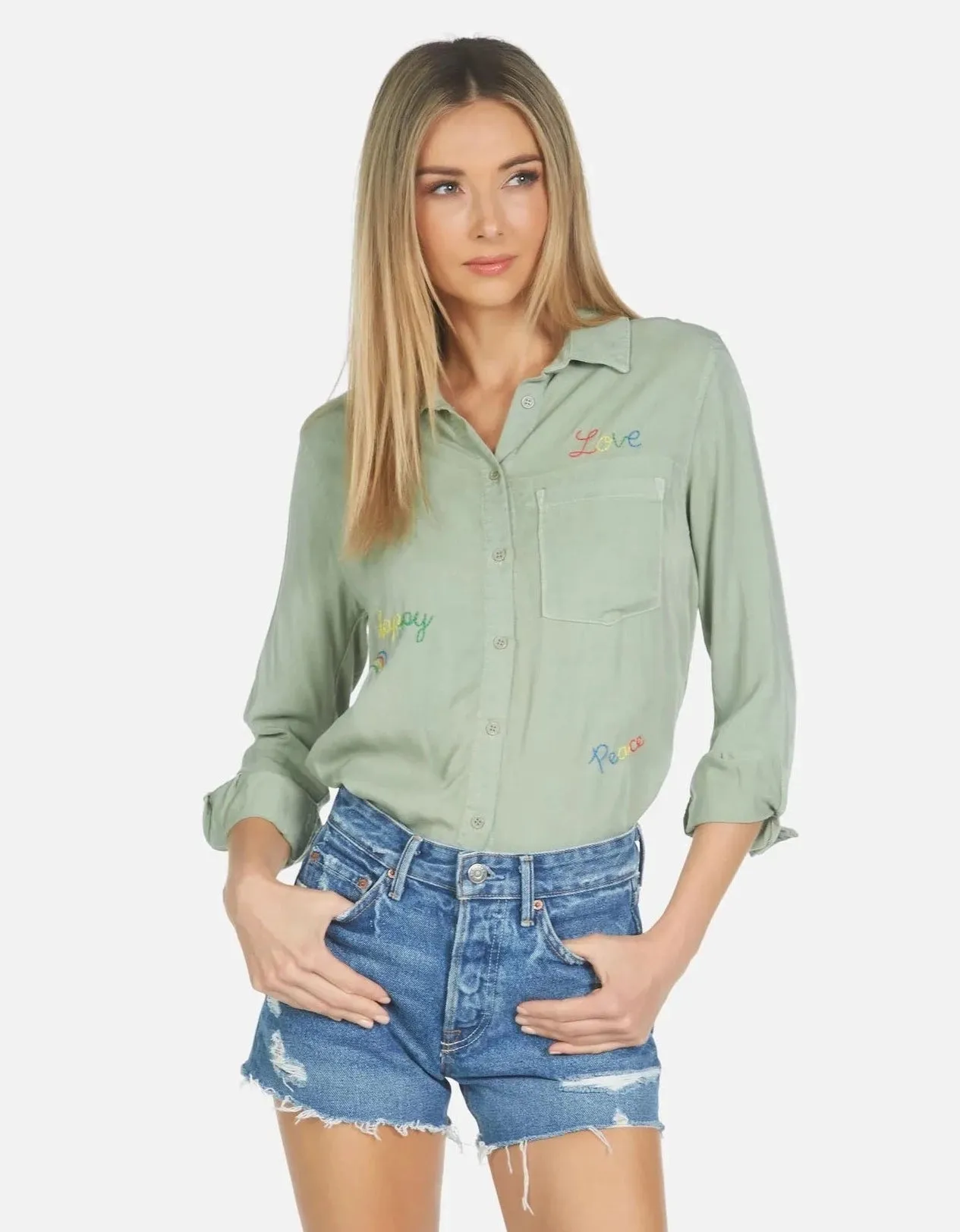 Lauren Moshi Sloane Sloane Hippie Girl Denim Shirt