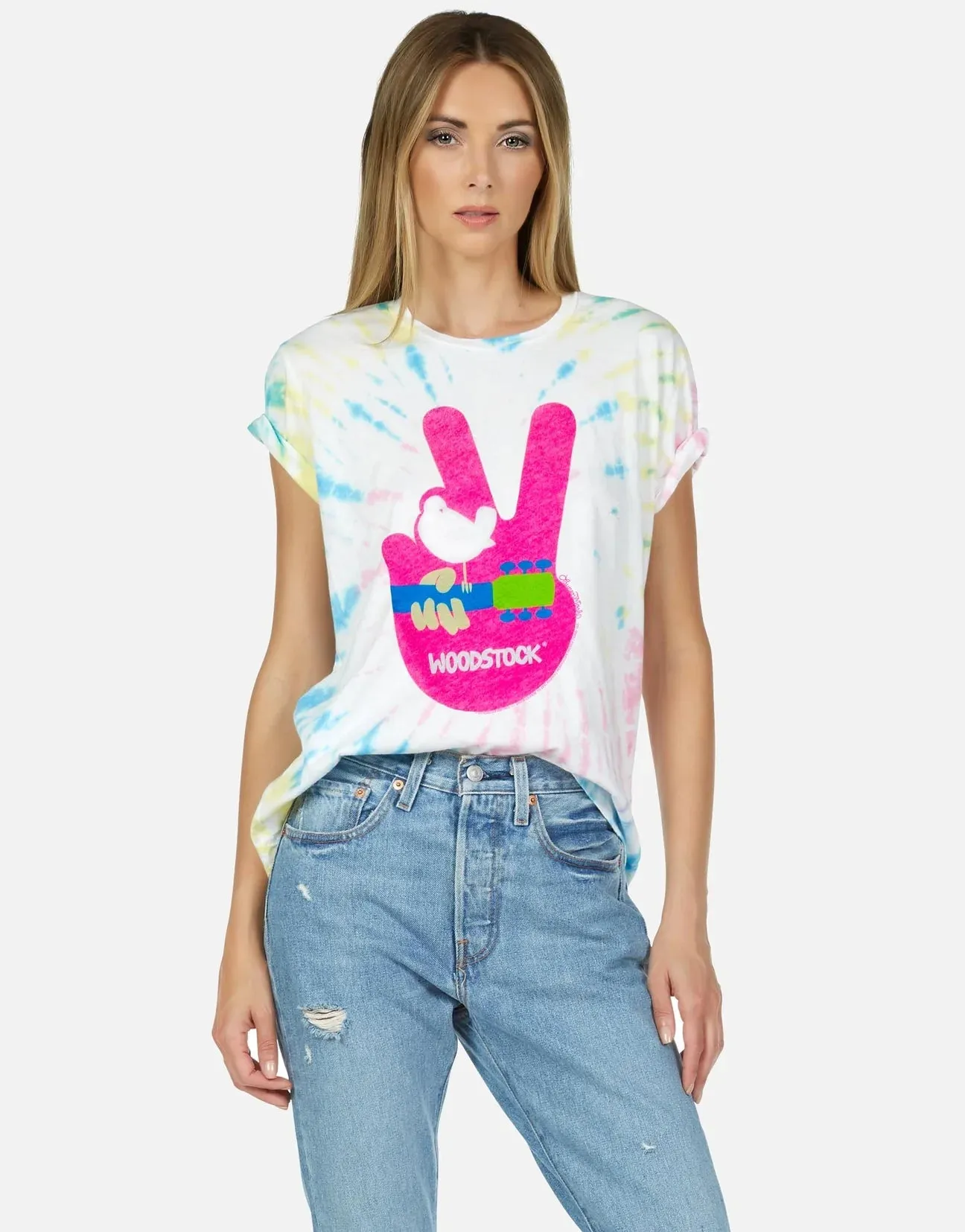 Lauren Moshi Wolf Woodstock Peace Tee