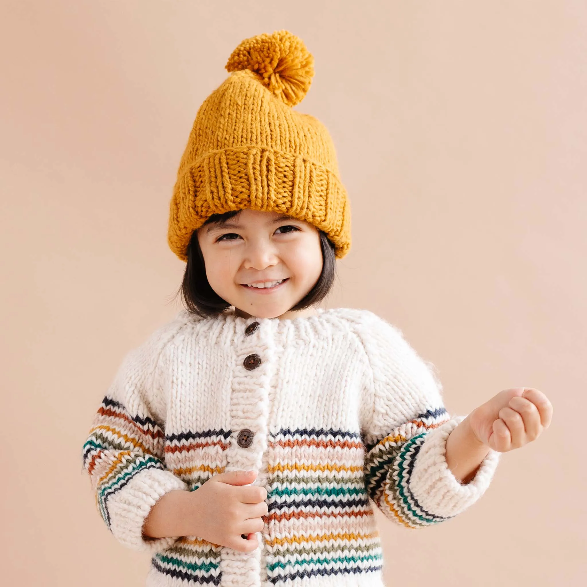 Mustard Classic Pom Hat