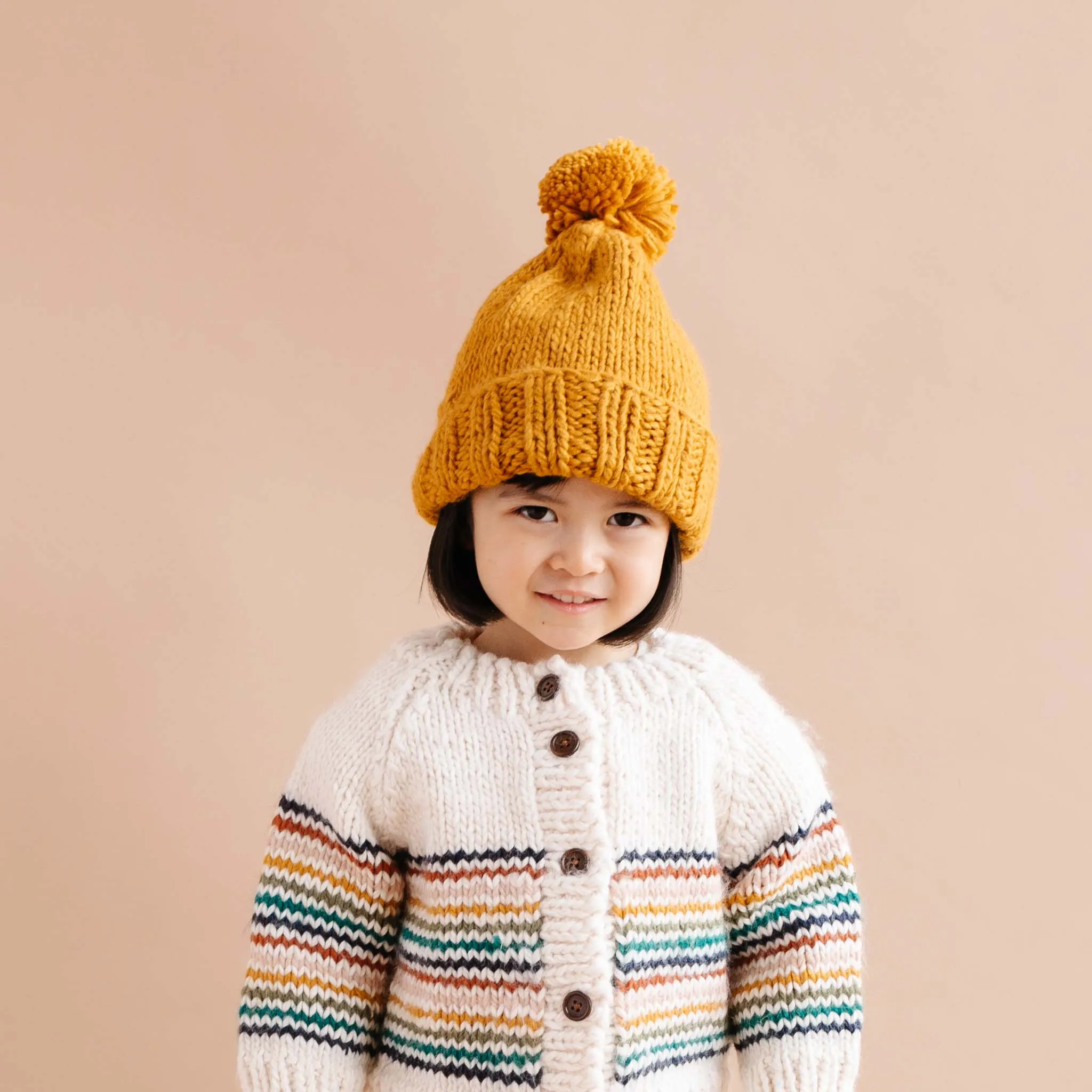 Mustard Classic Pom Hat