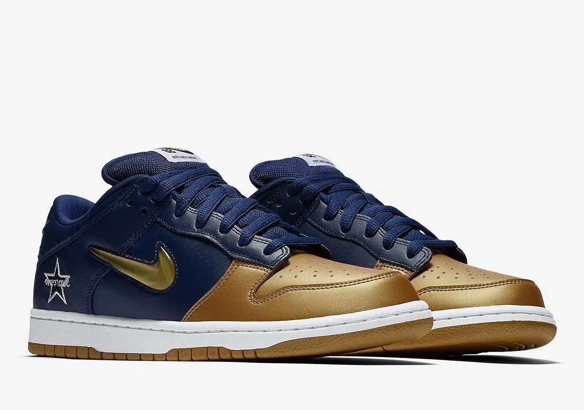 Nike SB - Dunk Low Supreme Jewel Swoosh Gold