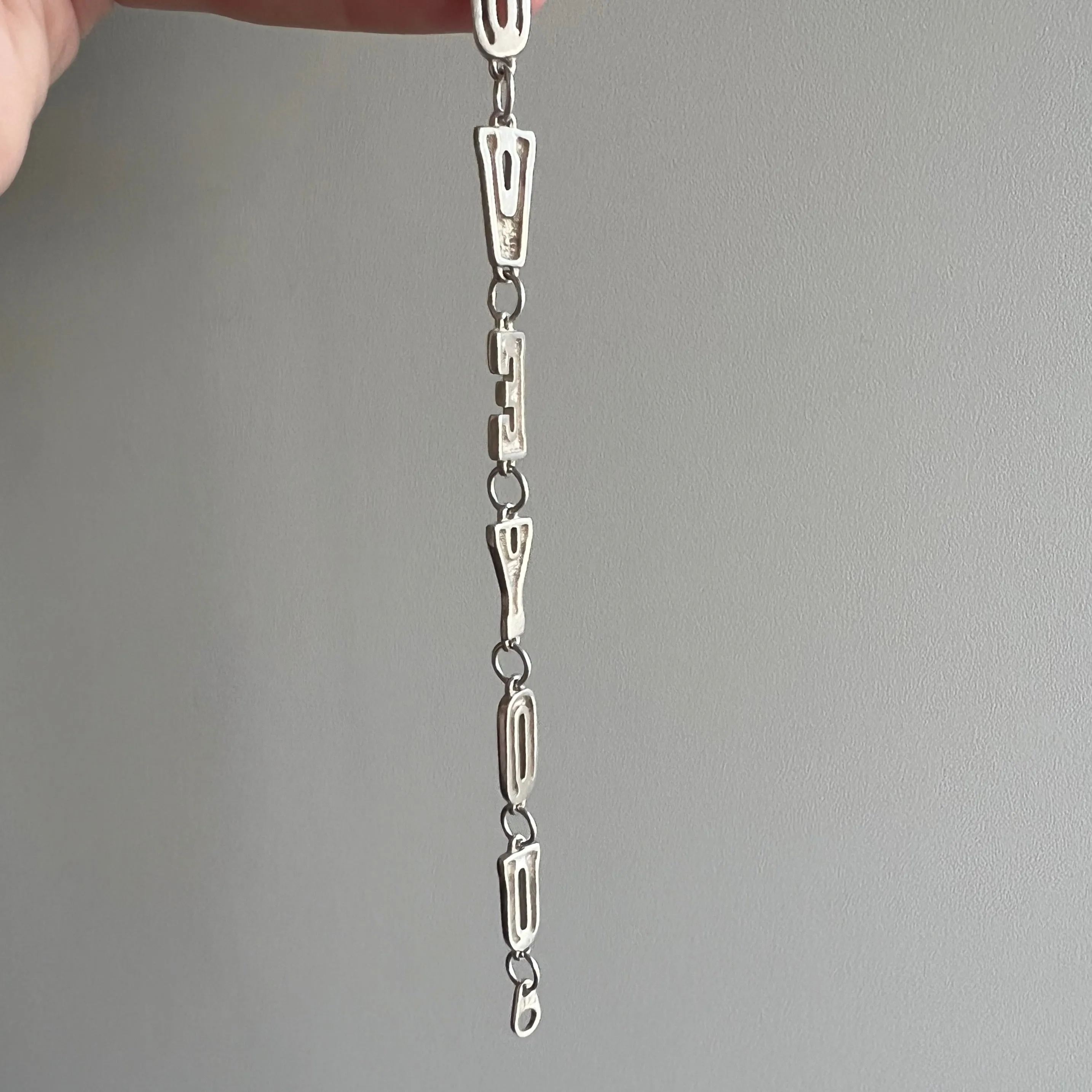 P R E - L O V E D // I LOVE YOU // sterling silver I love you link bracelet / 7.5”