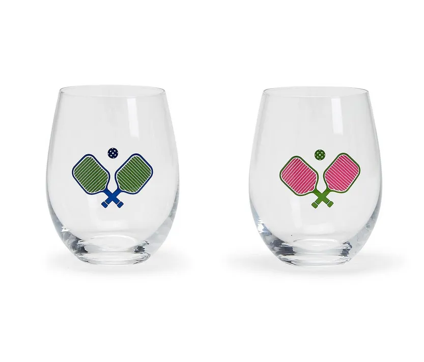 Pickleball Stemless Wine Glass