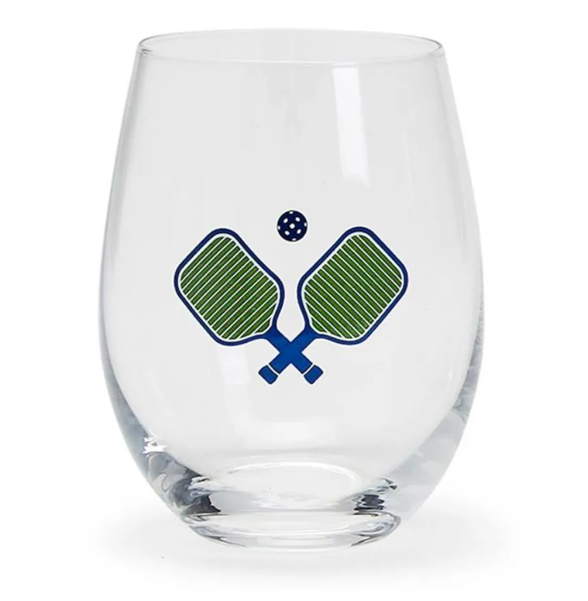 Pickleball Stemless Wine Glass