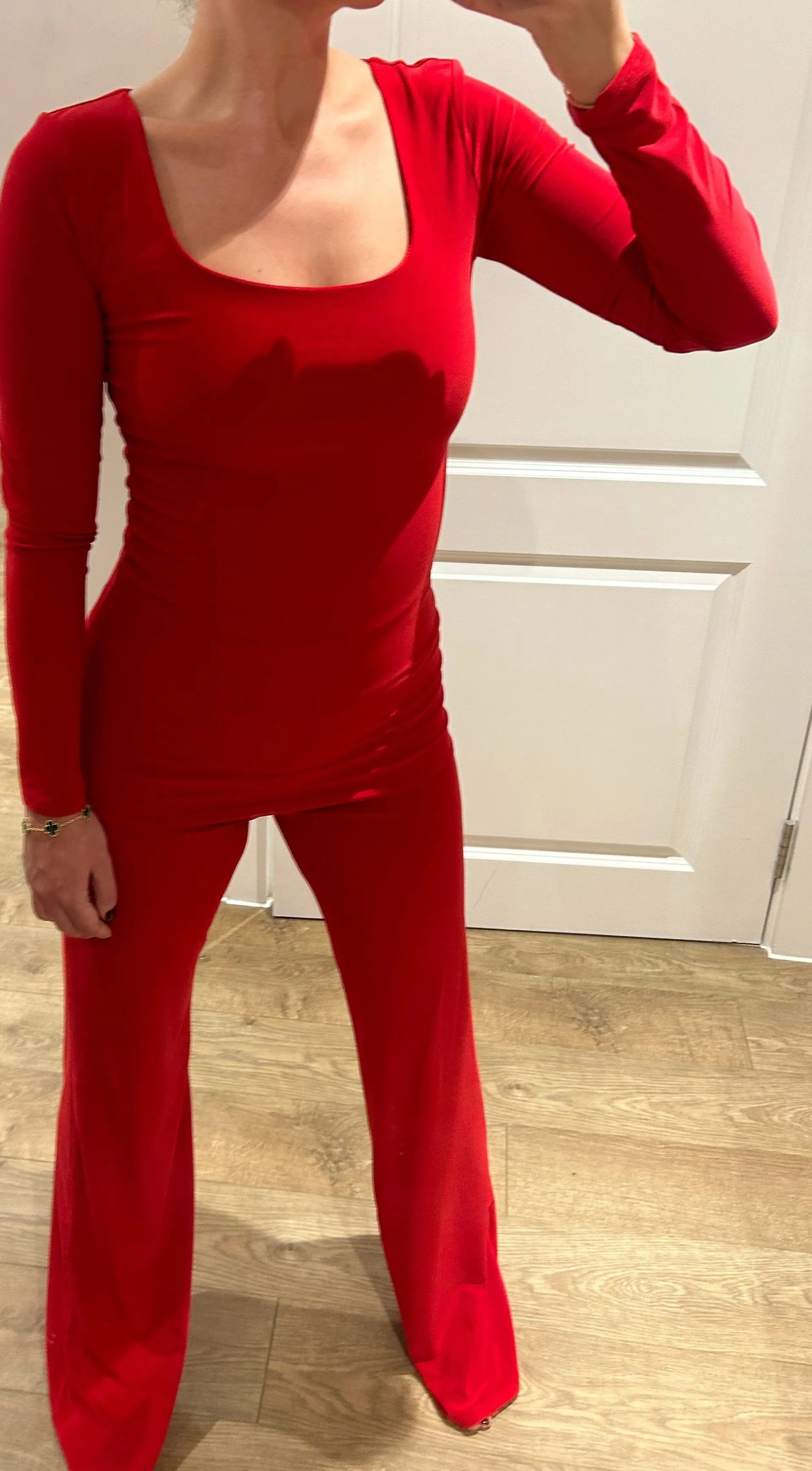 Red Zara Long Sleeve Lounge Wear