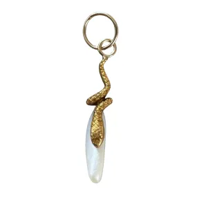 reimagined A N T I Q U E // a snake and her egg / 14k yellow gold and freshwater pearl / a conversion pendant