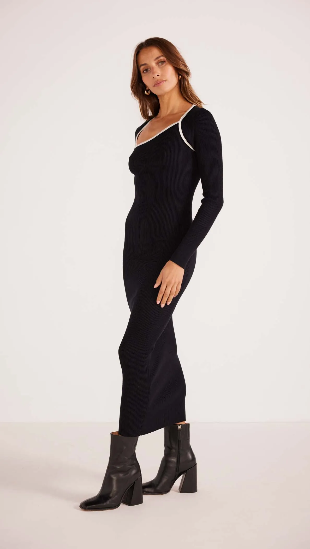 Theia Knit Midi Dress