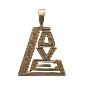 V I N T A G E // 1970s love / 14k yellow gold stylized LOVE / a pendant