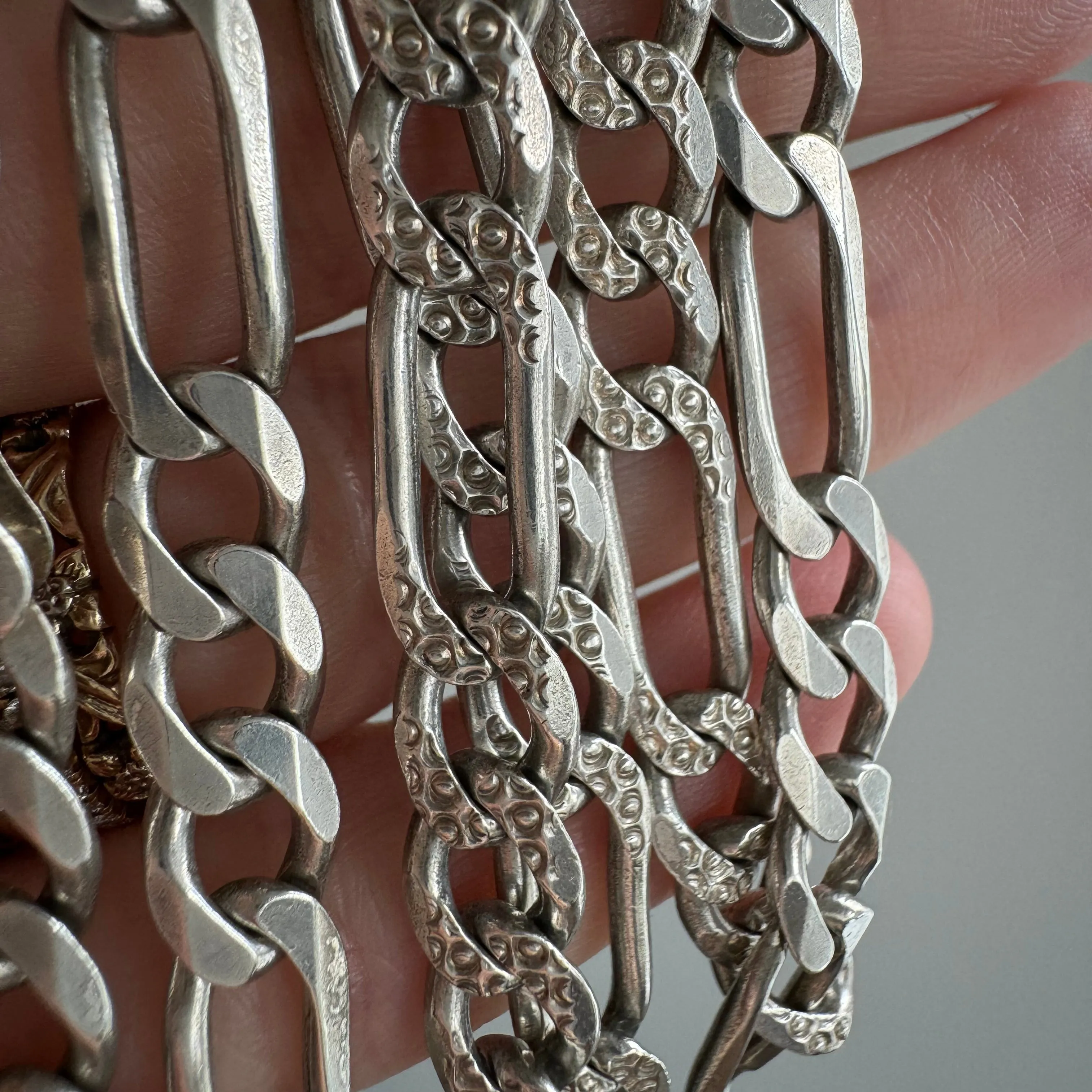 V I N T A G E // double sided figaro / Italy sterling silver figaro chain / 20.75, 32g