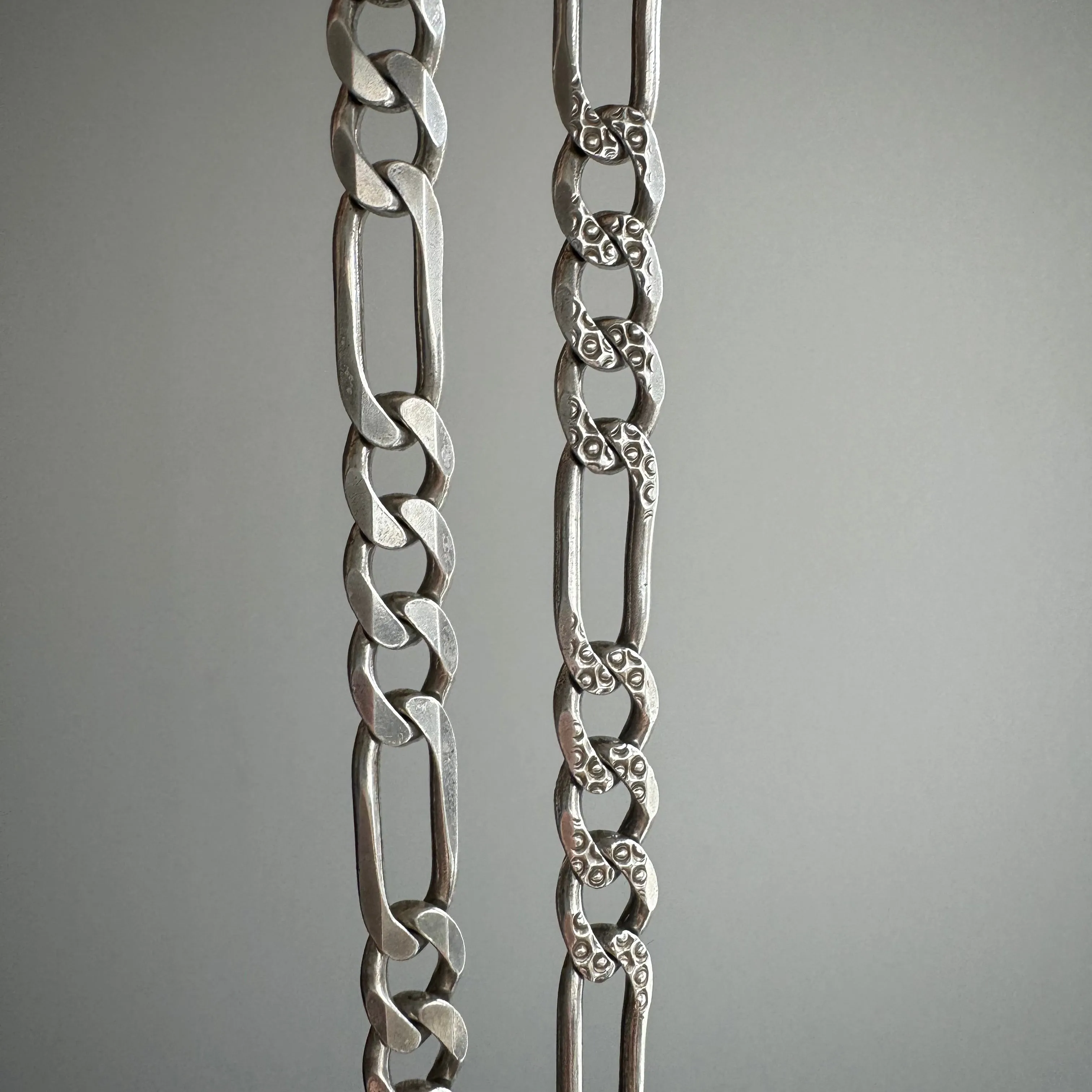 V I N T A G E // double sided figaro / Italy sterling silver figaro chain / 20.75, 32g