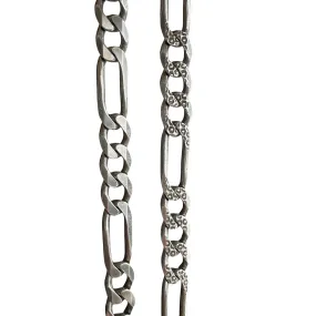 V I N T A G E // double sided figaro / Italy sterling silver figaro chain / 20.75, 32g