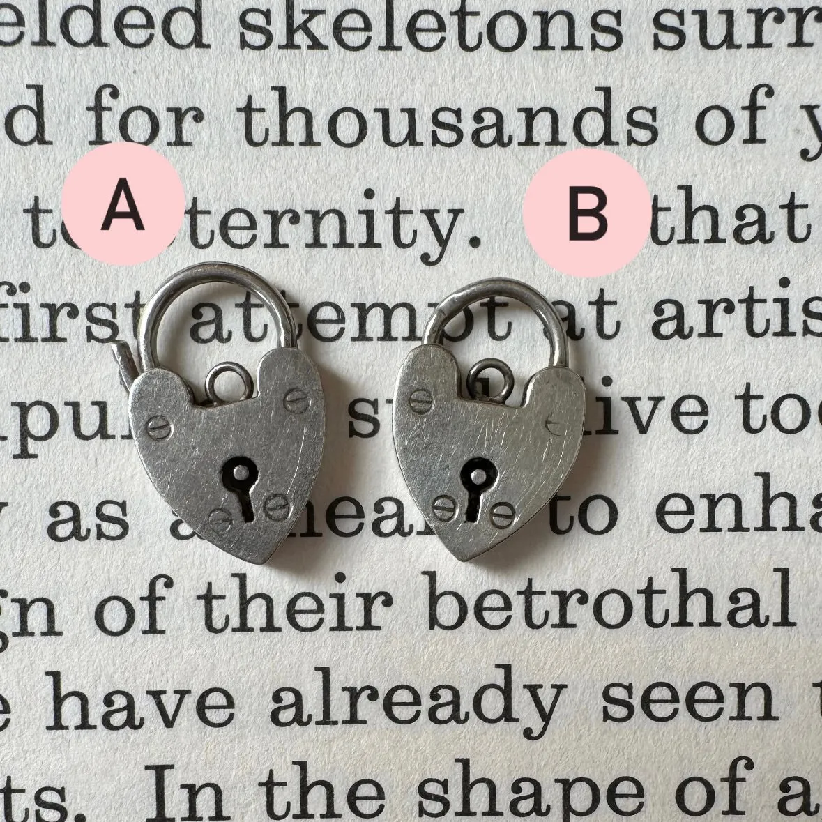 V I N T A G E // functional love / sterling silver heart padlock / a charm or clasp / 17-19mm