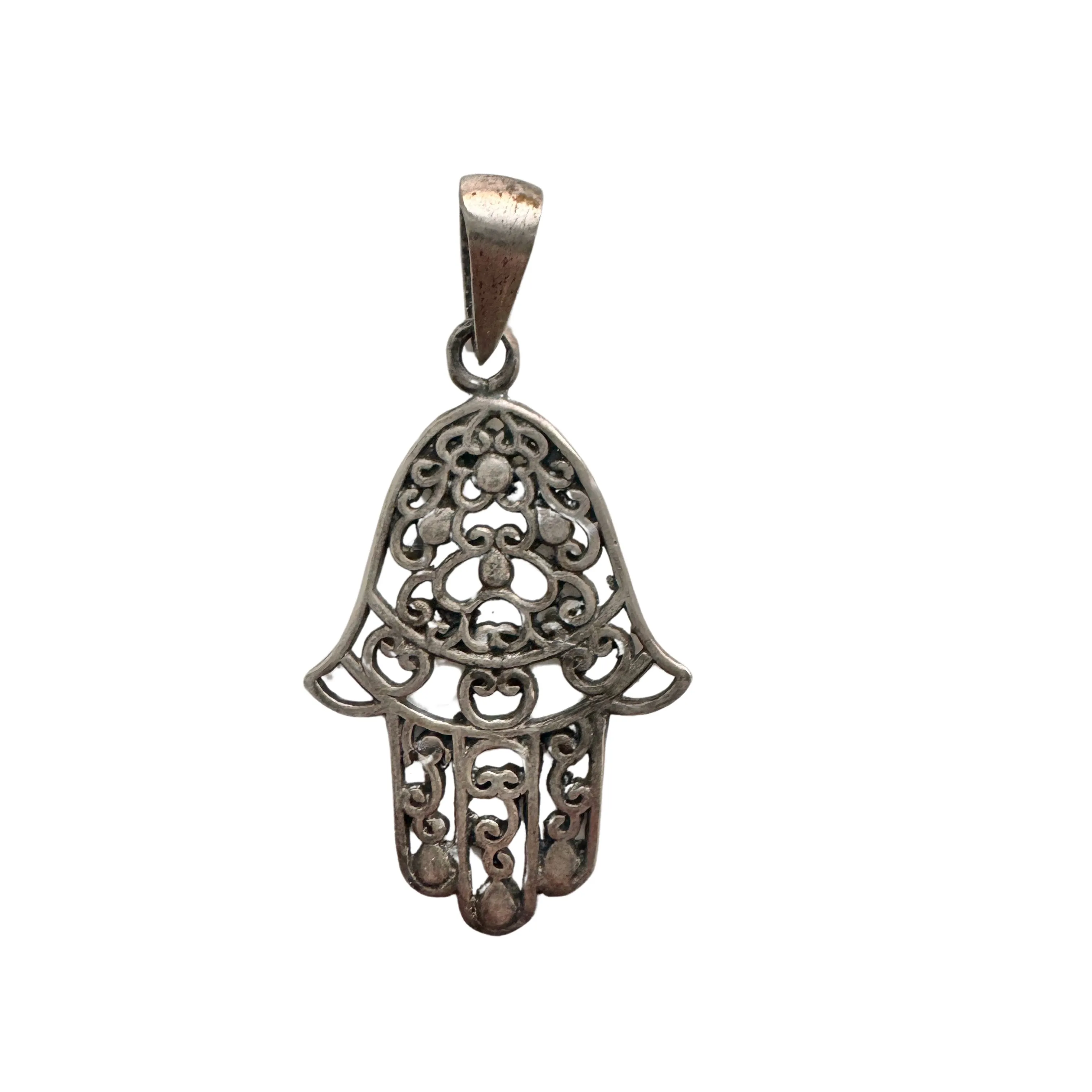 V I N T A G E // Hamsa / sterling silver protective hand / a pendant