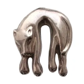 V I N T A G E // sleepy beast / LARGE sterling silver sleeping cat figure / brooch or pendant