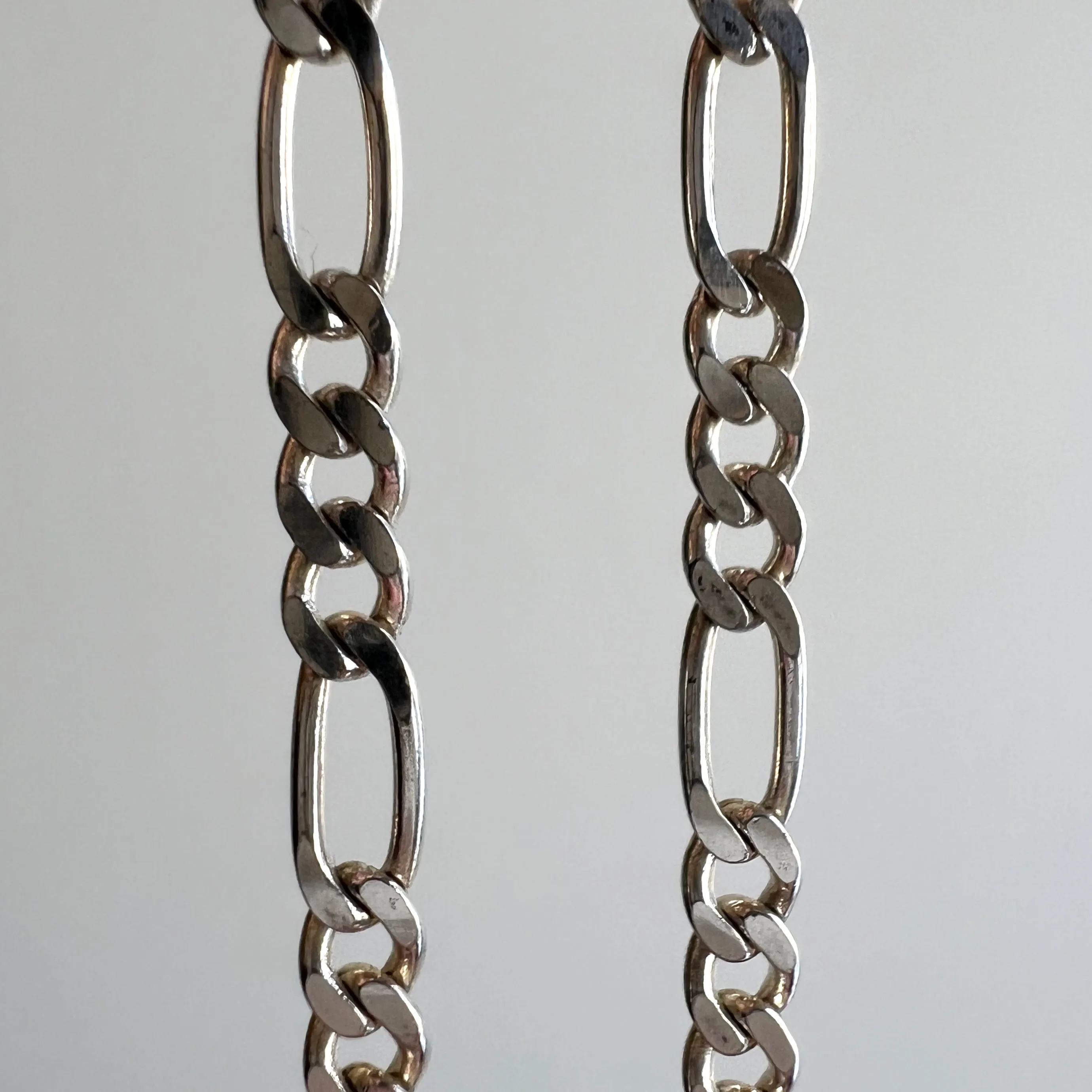 V I N T A G E // three to one figaro / Italy sterling silver figaro chain / 22, 8.9g