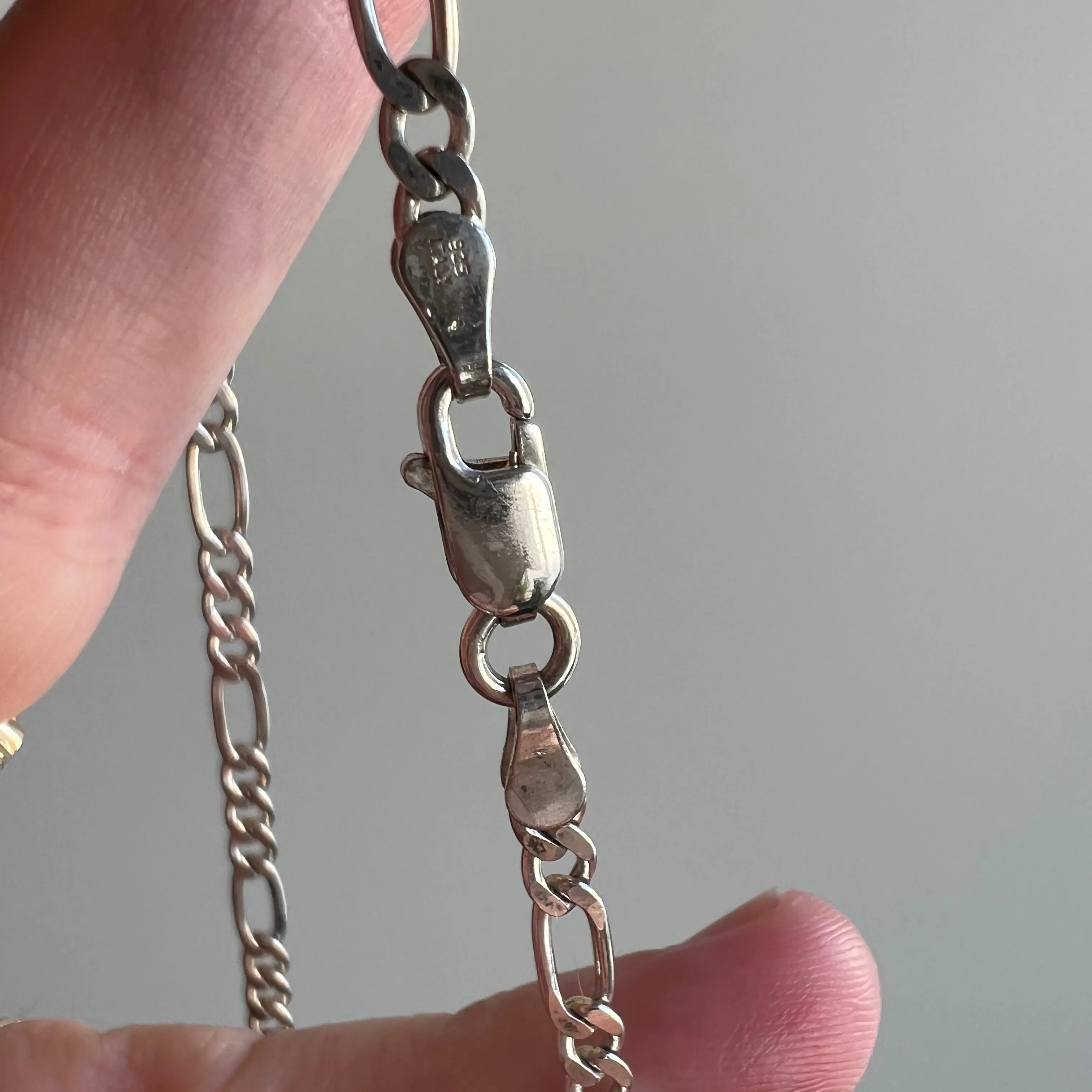 V I N T A G E // three to one figaro / Italy sterling silver figaro chain / 22, 8.9g