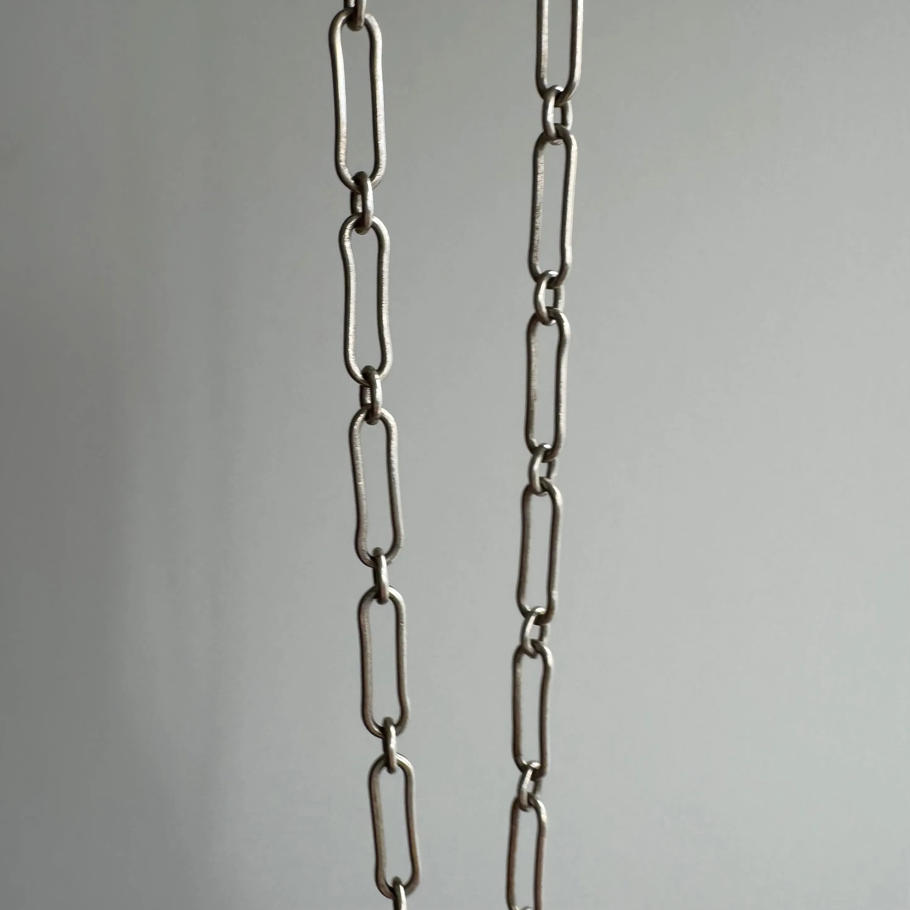 V I N T A G E // trombone paperclip / sterling silver long and short link chain / 24, 7g