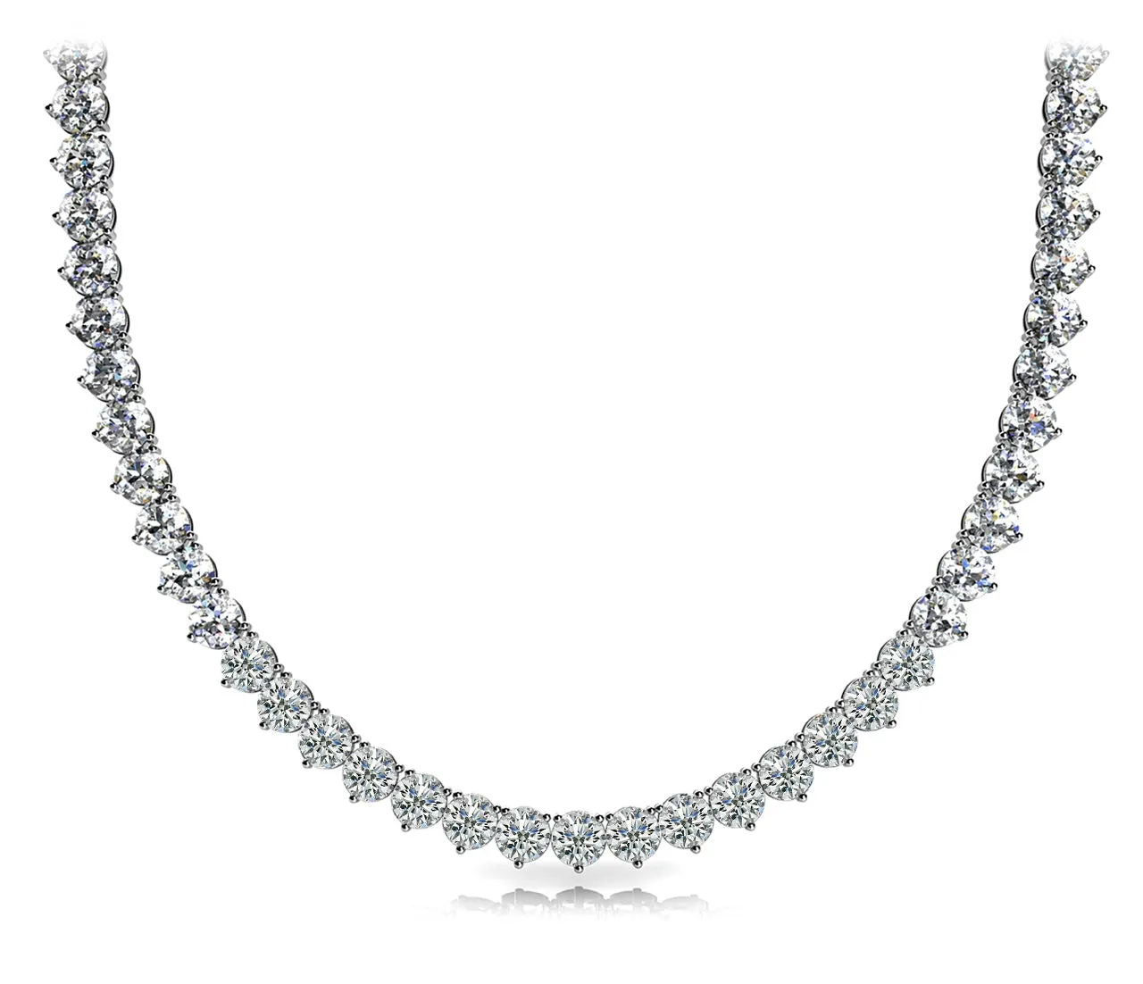 WIND 10 Carat Diamond Rivera Necklace in 14K - 18K Yellow Gold 3 prong set 7 pointer G Color SI1 Clarity BY MIKE NEKTA