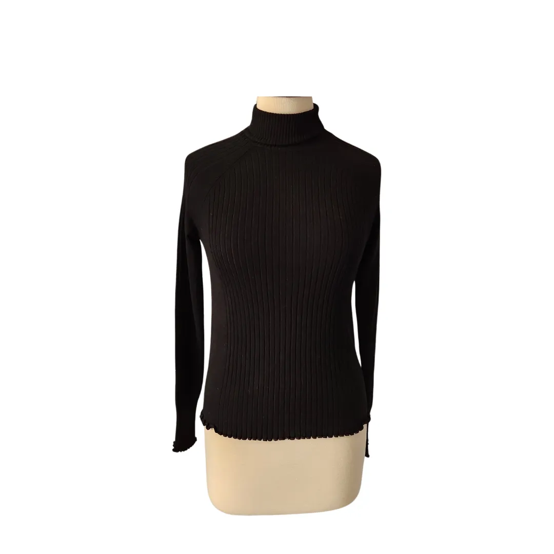 ZARA Black Ribbed Turtleneck Sweater | Brand New |