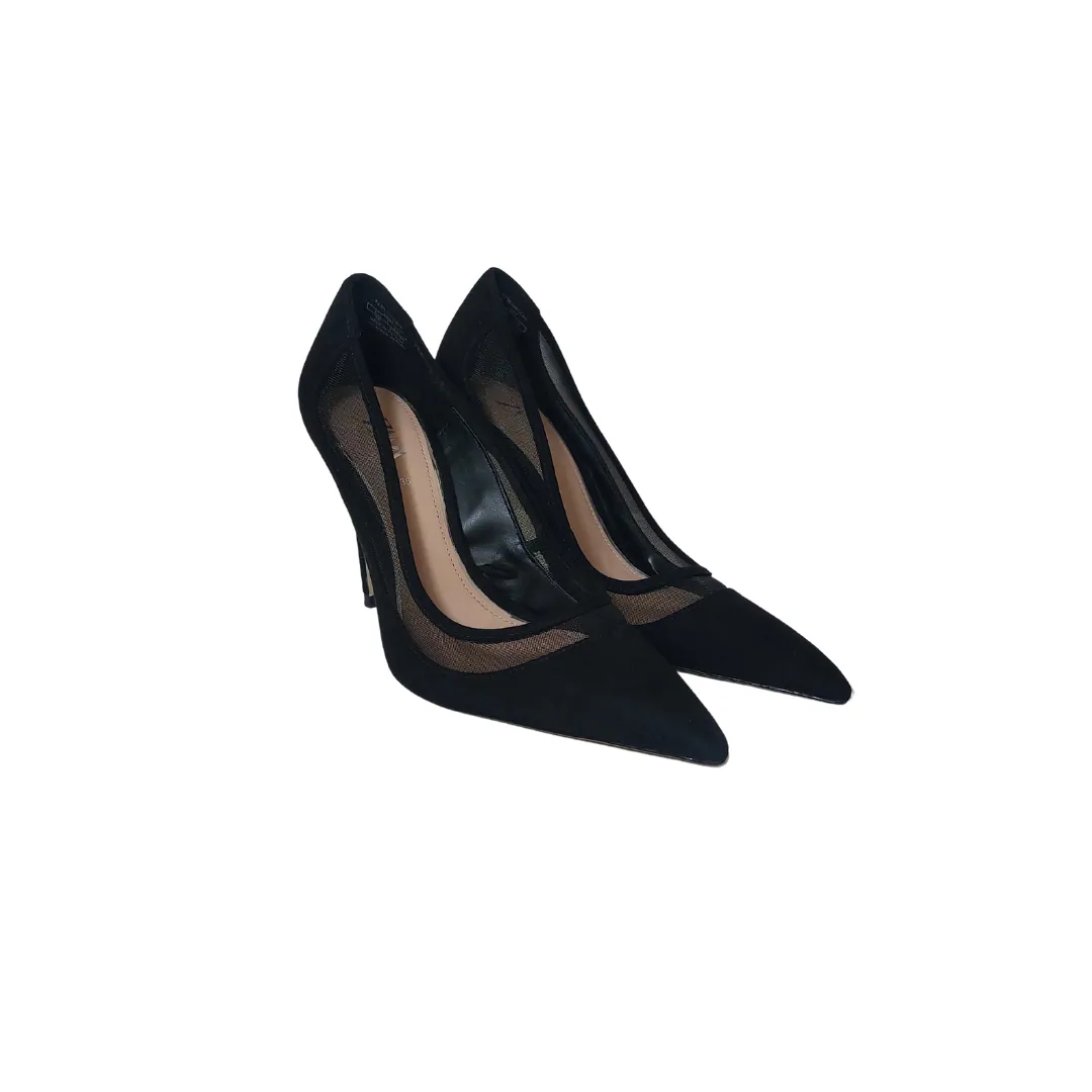 ZARA Black Suede & Mesh Pointed Pumps | Gently Used |