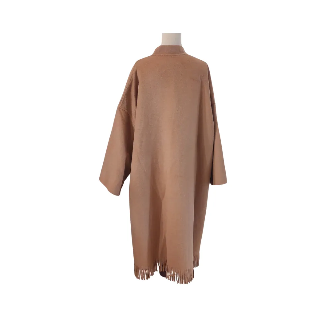 ZARA Camel Handmade Wool Mix Winter Cape | Brand new |