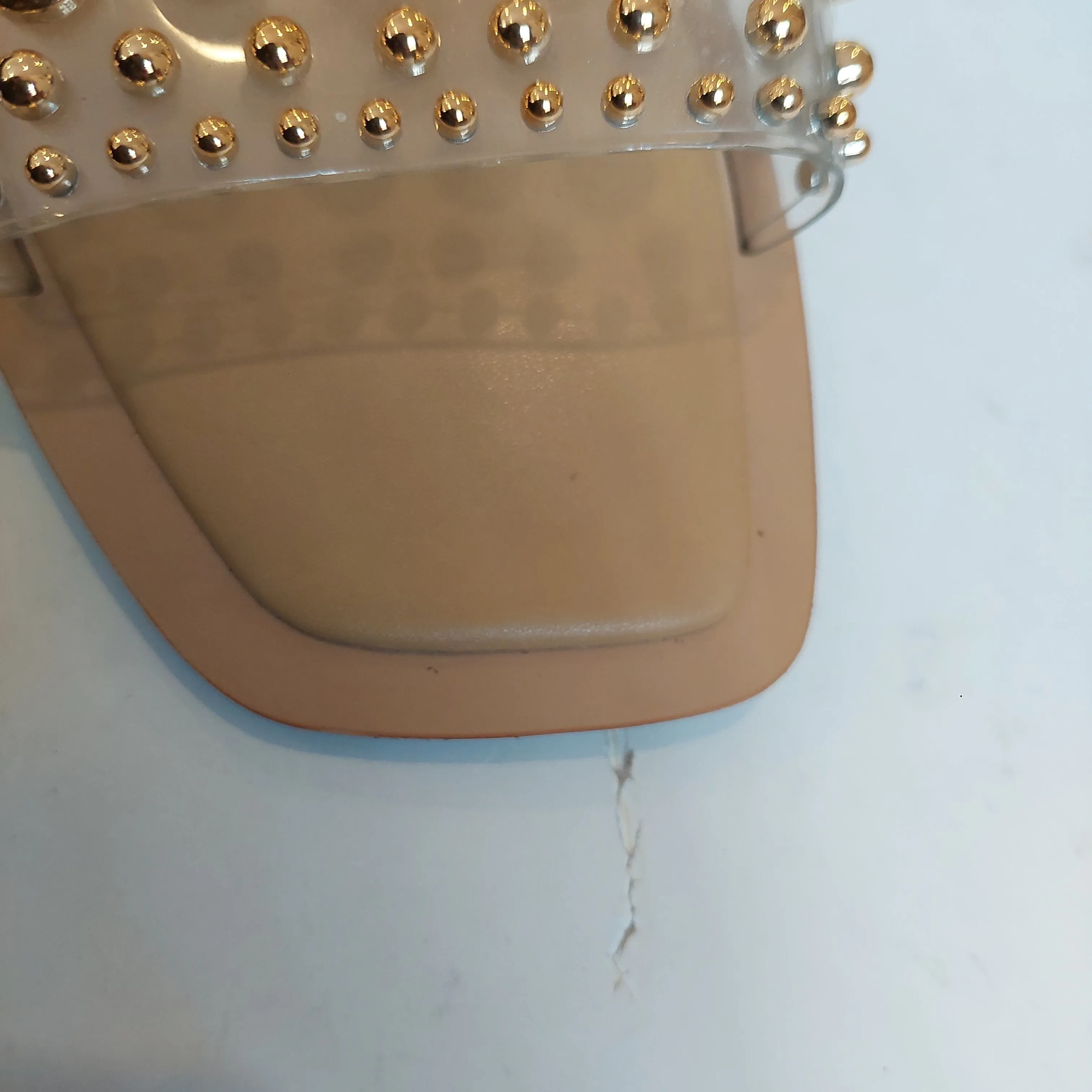 ZARA Gold Studded Vinyl Strap Flats | Gently Used |