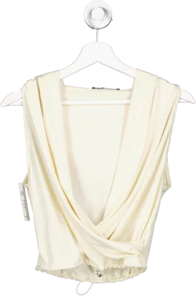 ZARA White Surplice Top With Hood UK XS